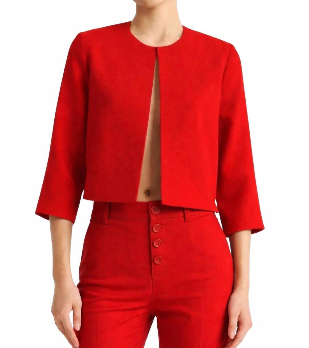 NEW INES DE LA FRESSANGE magoo straight cut jacket in red